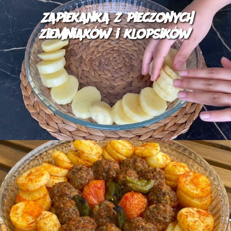 Zapiekanka z pieczonych ziemniaków i klopsików