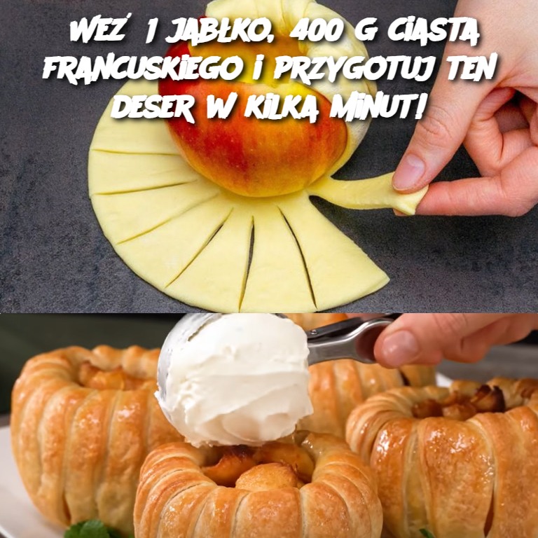 Weź 1 jabłko, 400 g ciasta francuskiego i przygotuj ten deser w kilka minut!