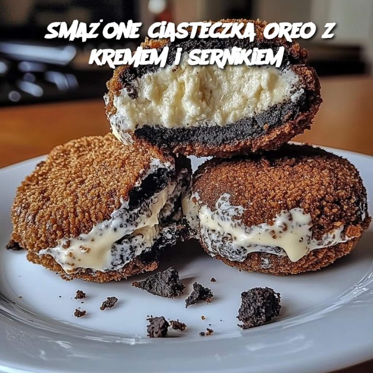 Smażone ciasteczka Oreo z kremem i sernikiem