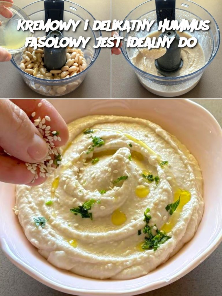 Kremowy i delikatny hummus fasolowy jest idealny do