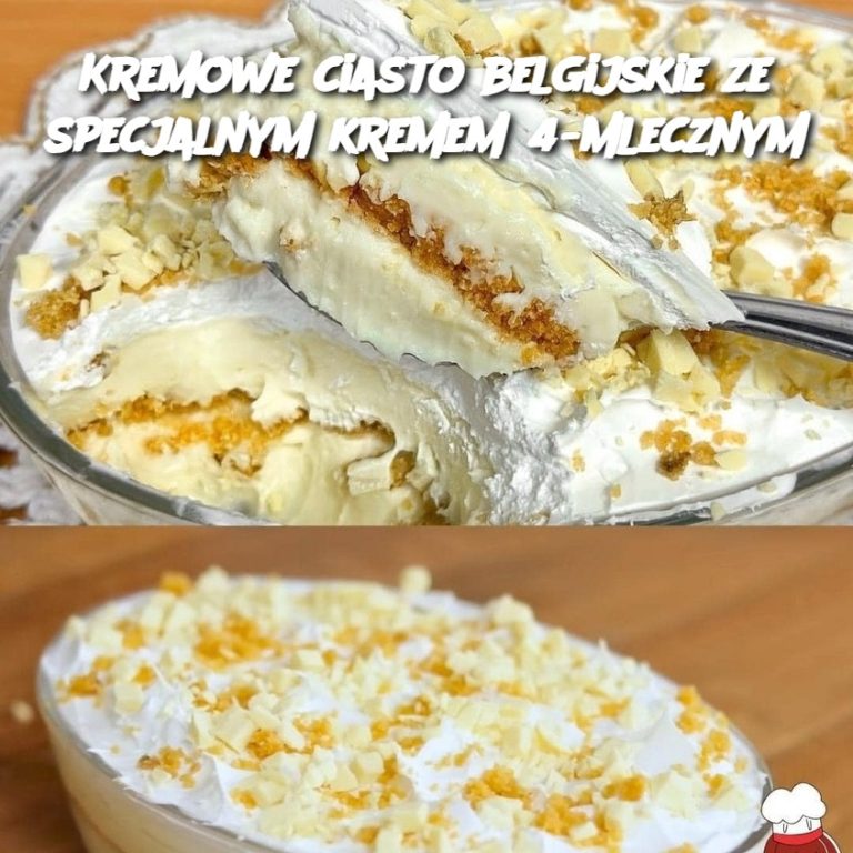 Kremowe ciasto belgijskie ze specjalnym kremem 4-mlecznym