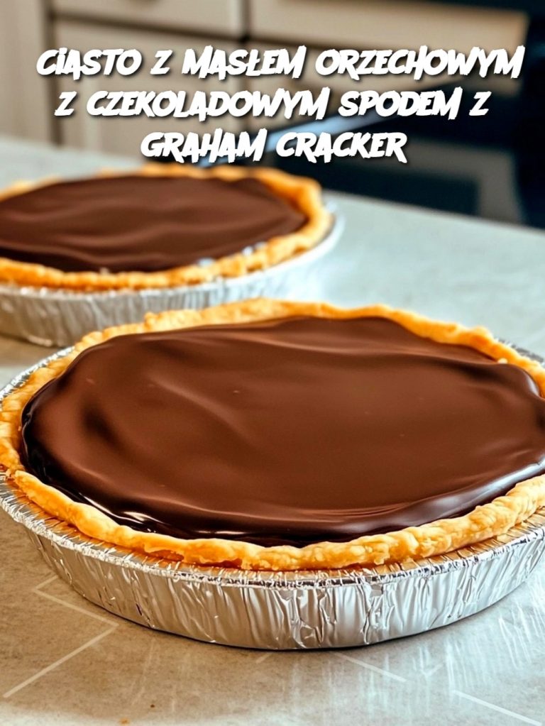 Ciasto z masłem orzechowym z czekoladowym spodem z graham cracker