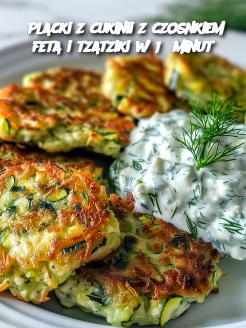 Placki z cukinii z czosnkiem feta i tzatziki w 15 minut