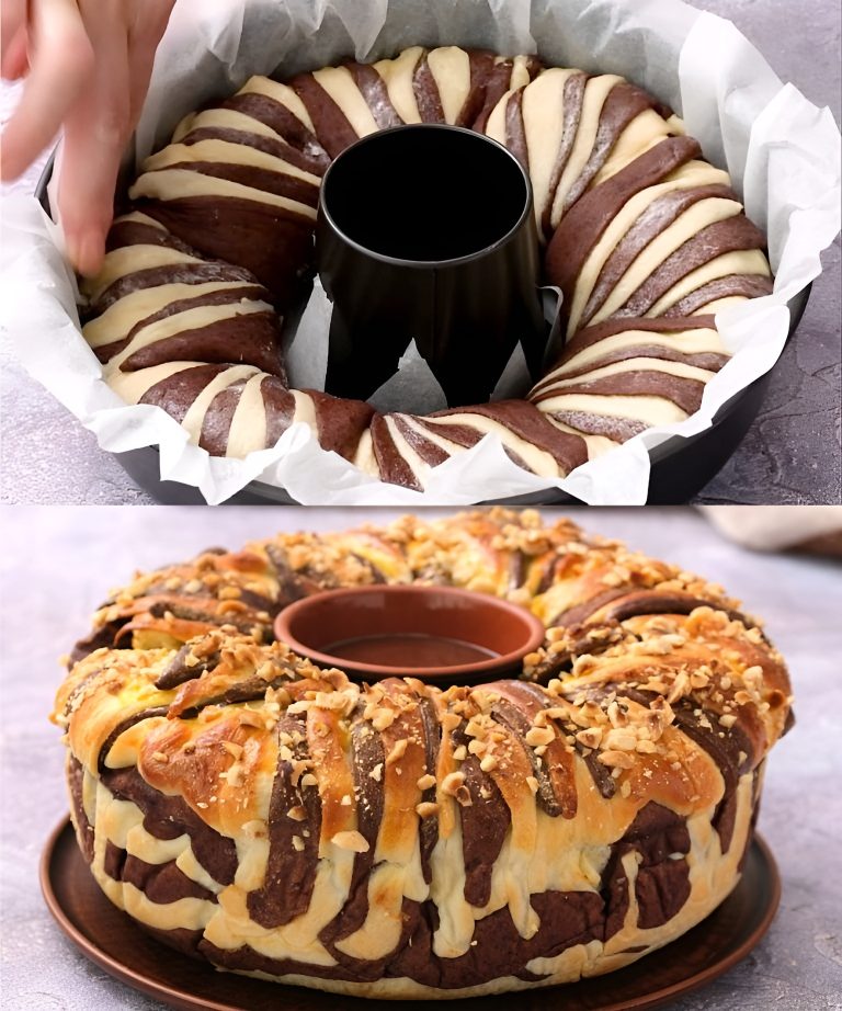 kładniki:  630 g (5,03 szklanki) uniwersalnej mąki  7 g suchych drożdży  300 ml (1,23 szklanki) mleka  60 g (0,3 szklanki) cukru  2 jajka  60 g (0,26 szklanki) masła  Szczypta soli  50 g (0,33 szklanki) kakao  Orzechy laskowe (posiekane)  Masło (do posmarowania)  Czekolada (do podania)  Sposób przygotowania:  Aby kontynuować czytanie, przewiń w dół i kliknij “Następny→”👇