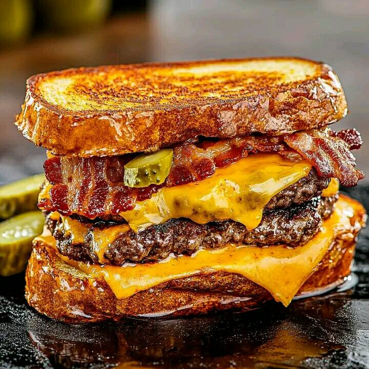 Cheeseburger z bekonem i grillowanym serem